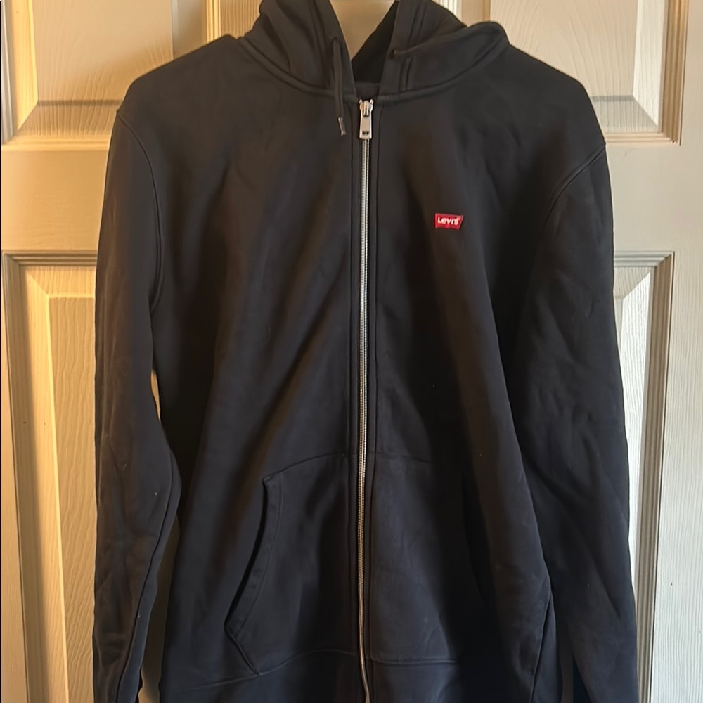 Levi's NEVER WORN MENS MEDIUM Black Zip-Up Hoodie